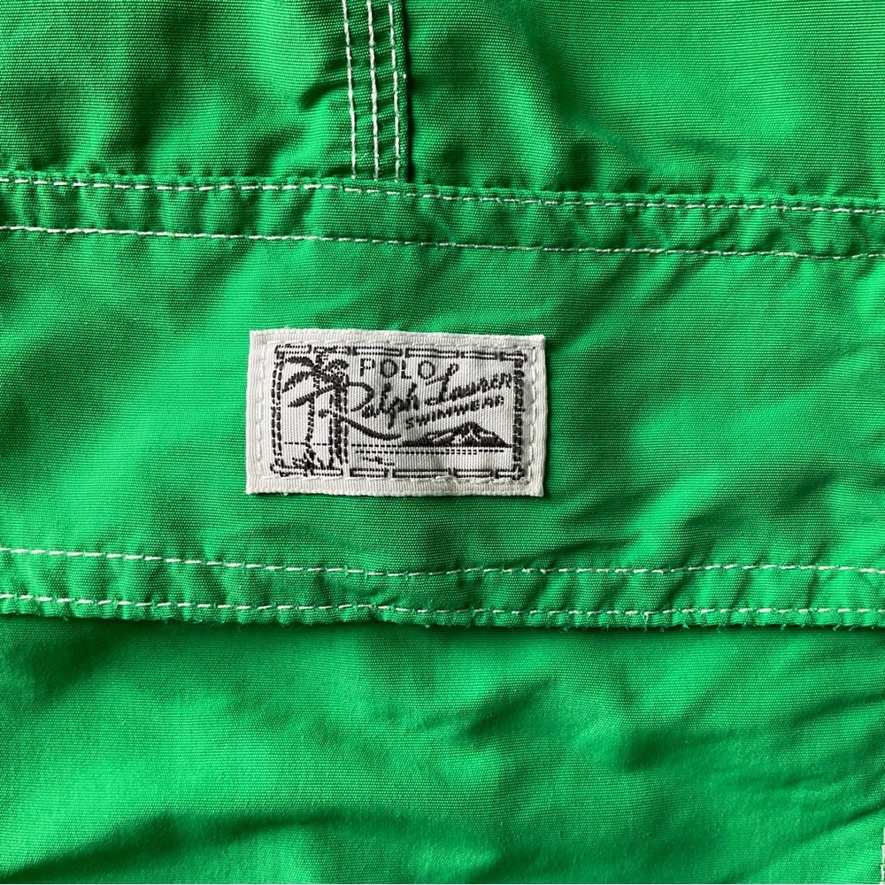 POLO RALPH LAUREN Swim Trunks Preppy Logo Classic Green Bathing Suit Mens Sz LT - Picture 3 of 14